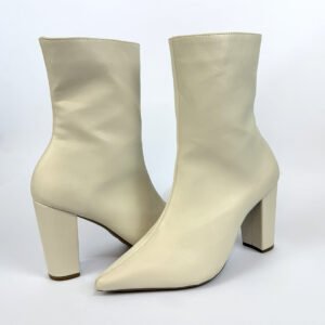 Bota Micaely Branca Salto 8,5cm